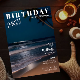 Convites Capa de Revista Praia ao Luar Aniversário