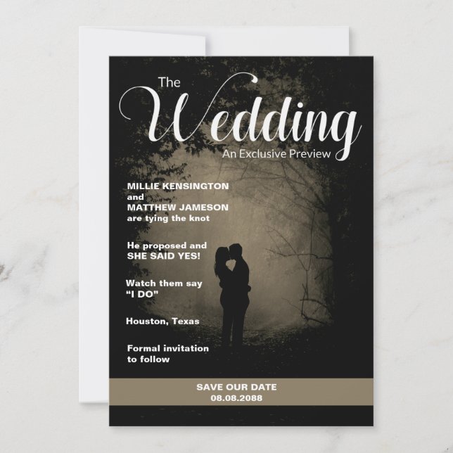 Convites Capa de Revista | Salve a Data do Casamento (Frente)