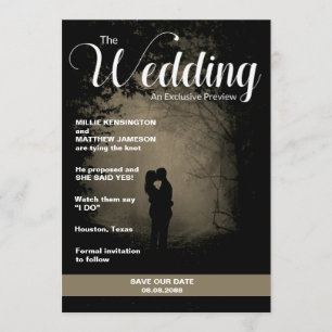 Convites Capa de Revista   Salve a Data do Casamento