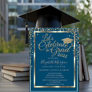 Convites Capas de Graduação Douradas Diamantes Graduação