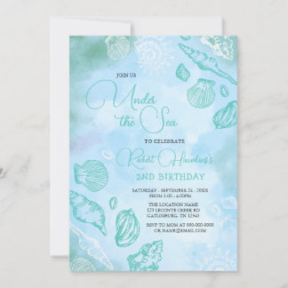 Convites Capas De Mar Azuis Sob O Mar Aniversário