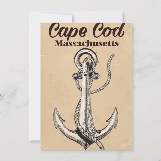 Convites Cape Cod Massachusetts Cartaz de viagem vintage (Verso)