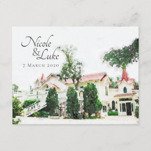 Convites Capela de Casamento da Ilha Tybee Salve a Data