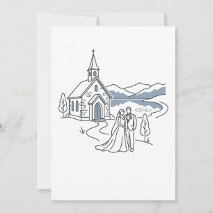 Convites Capela de casamento junto ao lago da montanha