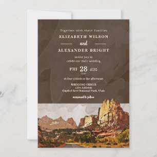Convites Capitol Reef NP Casamento Aquarela Deserto Utah