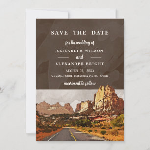 Convites Capitol Reef NP Casamento Aquarela Deserto Utah