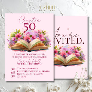 Convites Capítulo 50 Aniversário – Livro Aberto com Flores