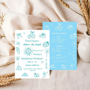 Convites Capítulo final antes da bachelorette do livro de c