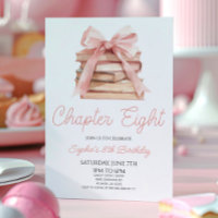 Capítulo Oito Livros com Laço Rosa Festa de Aniver