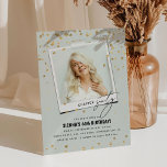 Convites Capítulo Sessenta Foto Moderna Diversão 60º Aniver<br><div class="desc">Capítulo 60! Convide amigos e família para comemorar a 60ª festa de aniversário com estes divertidos convites de aniversário para adultos. O Design apresenta um snapshot de fotos, o texto 'Capítulo Sessenta em serif e fontes de caligrafia, faux gold glitter confetti e um modelo de aniversário editável que é fácil...</div>