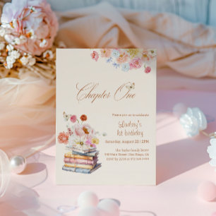 Convites Capítulo Um Conto de Fadas 1º Aniversário Floral B