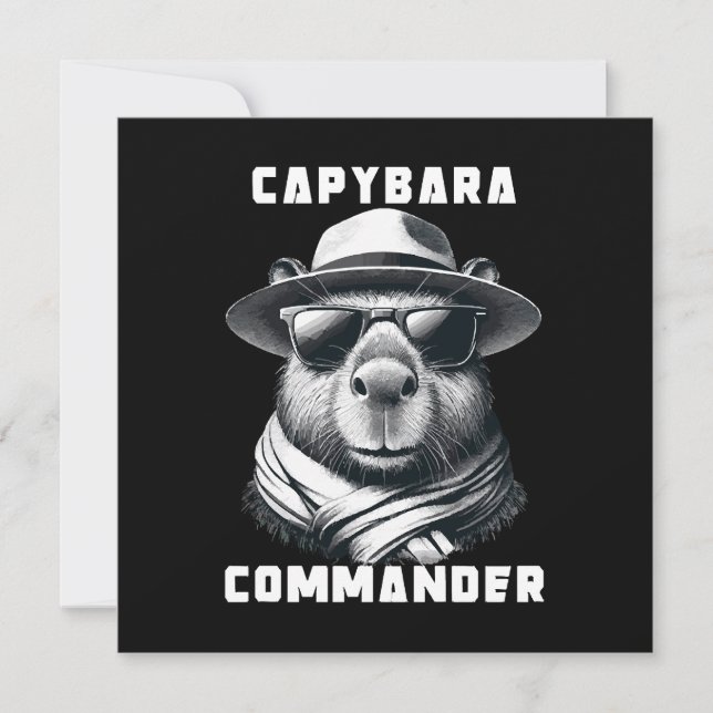 Convites Capivara Com Óculos De Sol Capy Comandante (Frente)