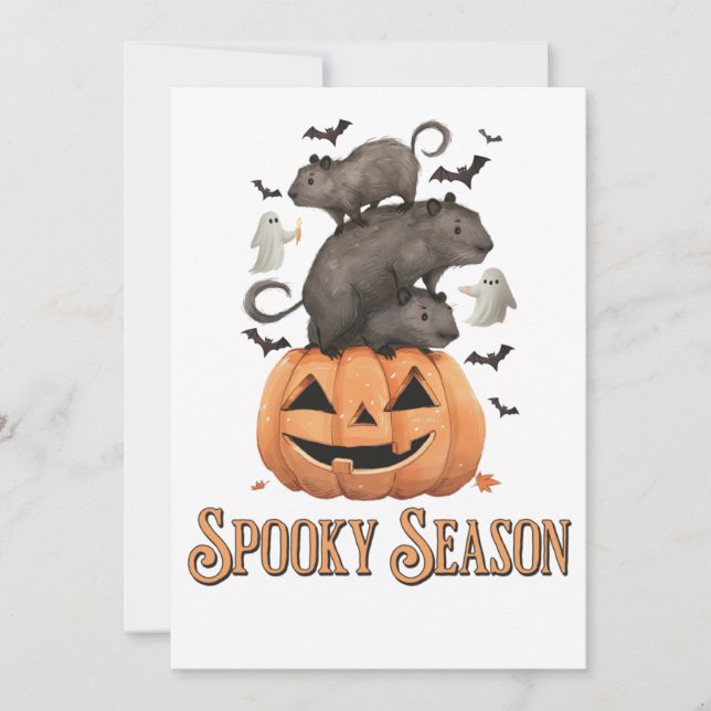 Convites Capivara de Halloween (Frente)