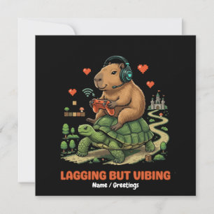 Convites Capivara Gamer Atolada Mas Vibando e Tartaruga Div