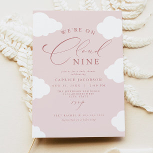 Convites CAPRICE Blush Pink Cloud Nine Chá de fraldas