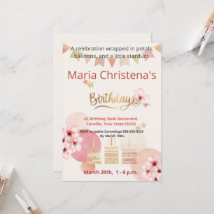 Convites Capricho & Desejos Balão de Aniversário Flor de Ce