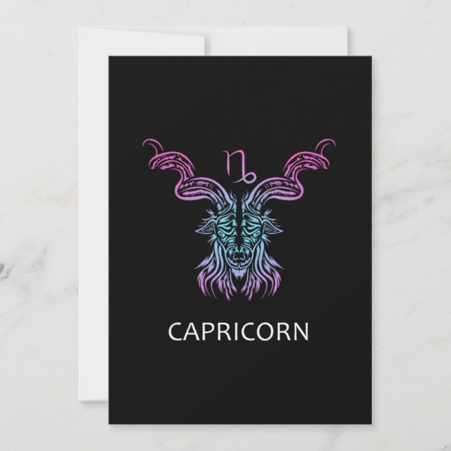 Convites Capricórnio - Sinal Zodiac - Design Aniversário Pr (Frente)
