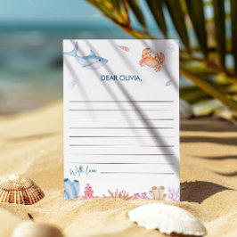 Convites Cápsula de Notas de Aniversário de 1 Ano Sob O Mar