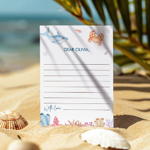Convites Cápsula de Notas de Aniversário de 1 Ano Sob O Mar