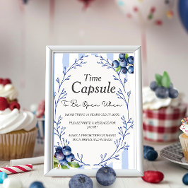 Convites Capsula do Tempo de Aniversário Placa de MORANGO A