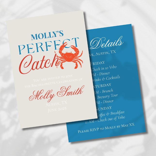 Convites Captura perfeita - Design de noz costeira (Celebrate seaside love with this charming “Perfect Catch” design!)
