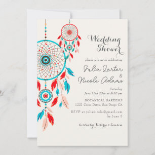 Convites Capturador de Sonhos Tribal Boho para Casamento Ch