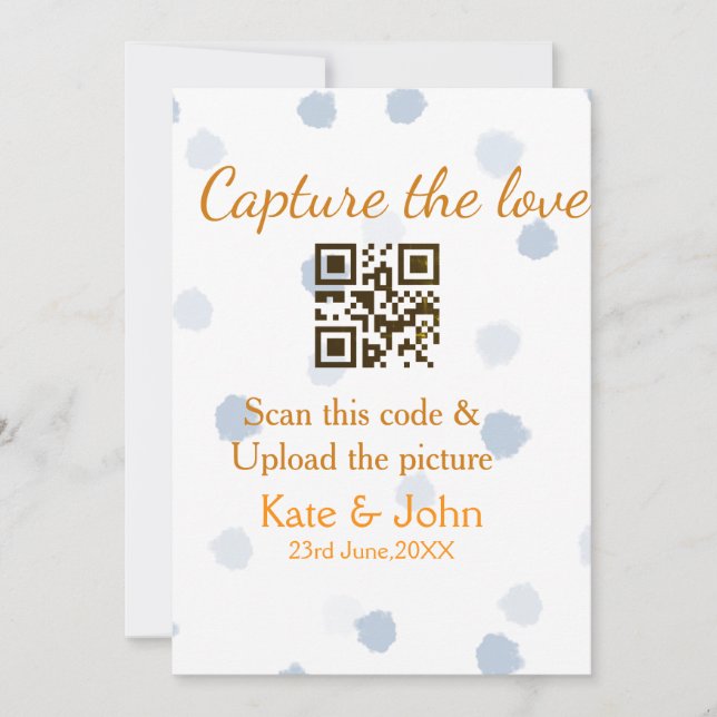 Convites Capturar o amor adicionar QR scan carregar imagem  (Frente)
