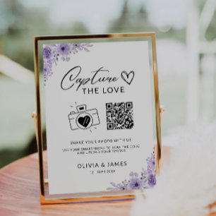 Convites Capturar O Sinal De Código Qr De Amor, Roxo