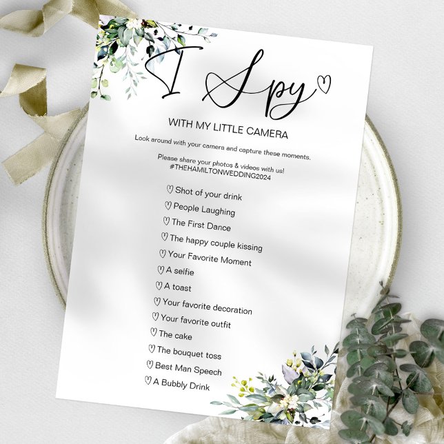 Convites Capture O Amor Jogo de Casamento I Spy (Criador carregado)
