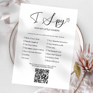 Convites Capture O Amor Jogo de Casamento I Spy Com QR