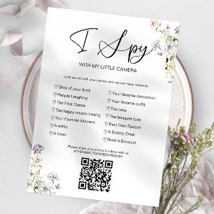 Convites Capture O Amor Jogo de Casamento I Spy Com QR
