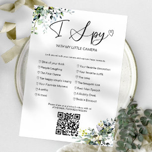Convites Capture O Amor Jogo de Casamento I Spy Com QR