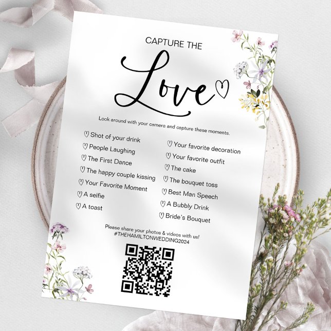 Convites Capture O Amor Jogo de Casamento I Spy Com QR (Criador carregado)
