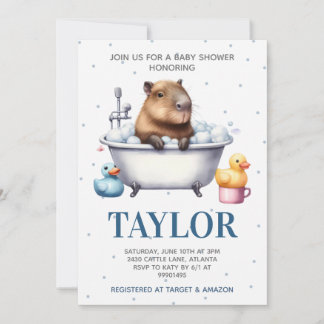 Convites Capybara Baby shower Invitation