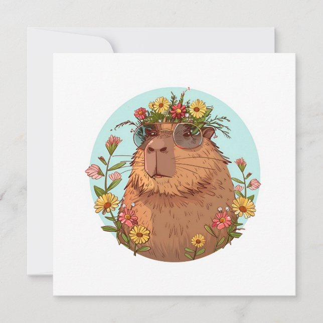 Convites Capybara em óculos de sol Summertime (Frente)