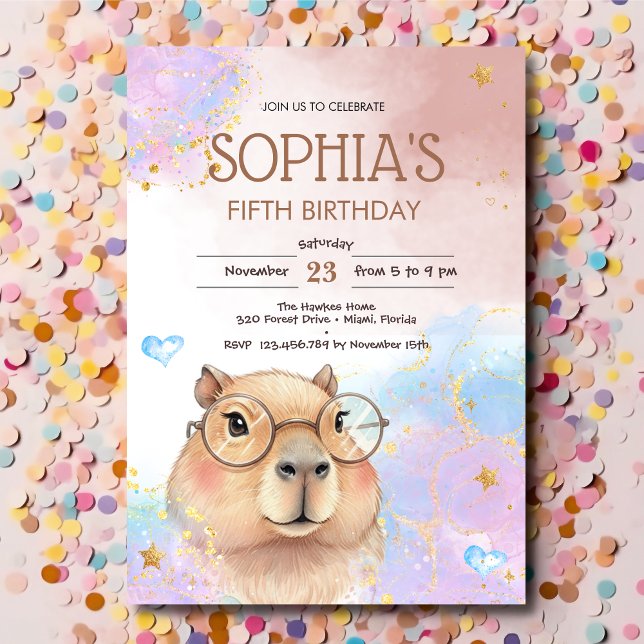 Convites Capybara kids birthday (Criador carregado)