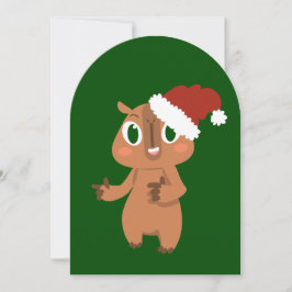 Convites capybara santa claus