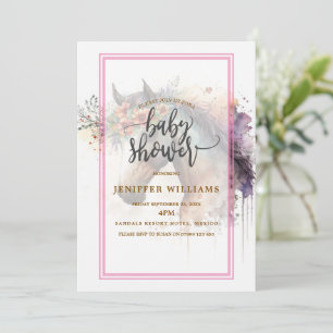 Convites Cara de cavalo com coroa de flor.