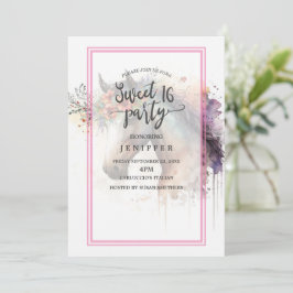 Convites Cara de cavalo com coroa de flor.