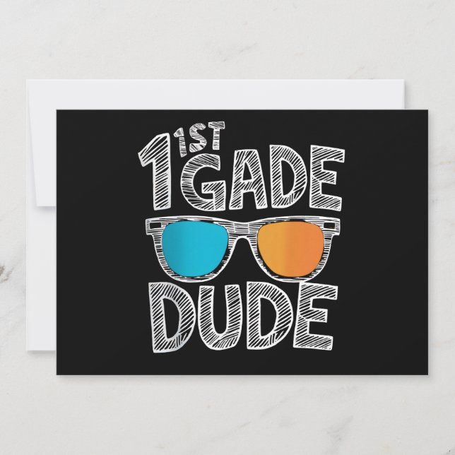 Convites Cara do 1º ano de volta às aulas aluno da primeira (Frente)