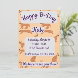 Convites Caracals Happy Birthday