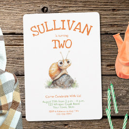 Convites Caracol Laranja De Cor Única Qualquer Menino De Id