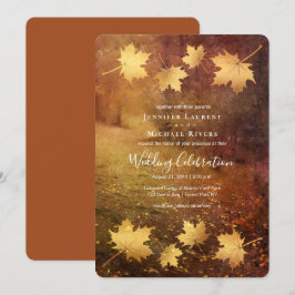 Convites caramelo de outono deixa casamento russo