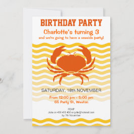 Convites Caranguejo alaranjado do divertimento em um