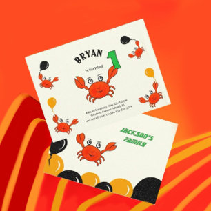 Convites Caranguejos vermelhos fofos