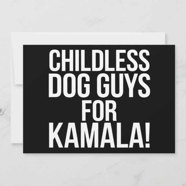 Convites Caras de cães sem filhos para Kamala 2024 Vote Har (Frente)