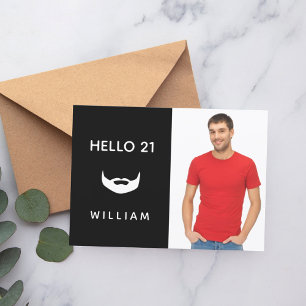 Convites caras de diversão de barba branca aniversário de