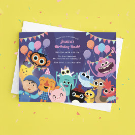 Convites Carateres Super Simples Aniversário Festivo