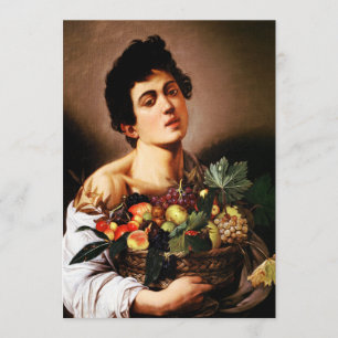 Convites Caravaggio Boy com uma cesta de Frutas