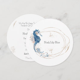 Convites Card (Circle) - Birth Announcement Ocean Kaart